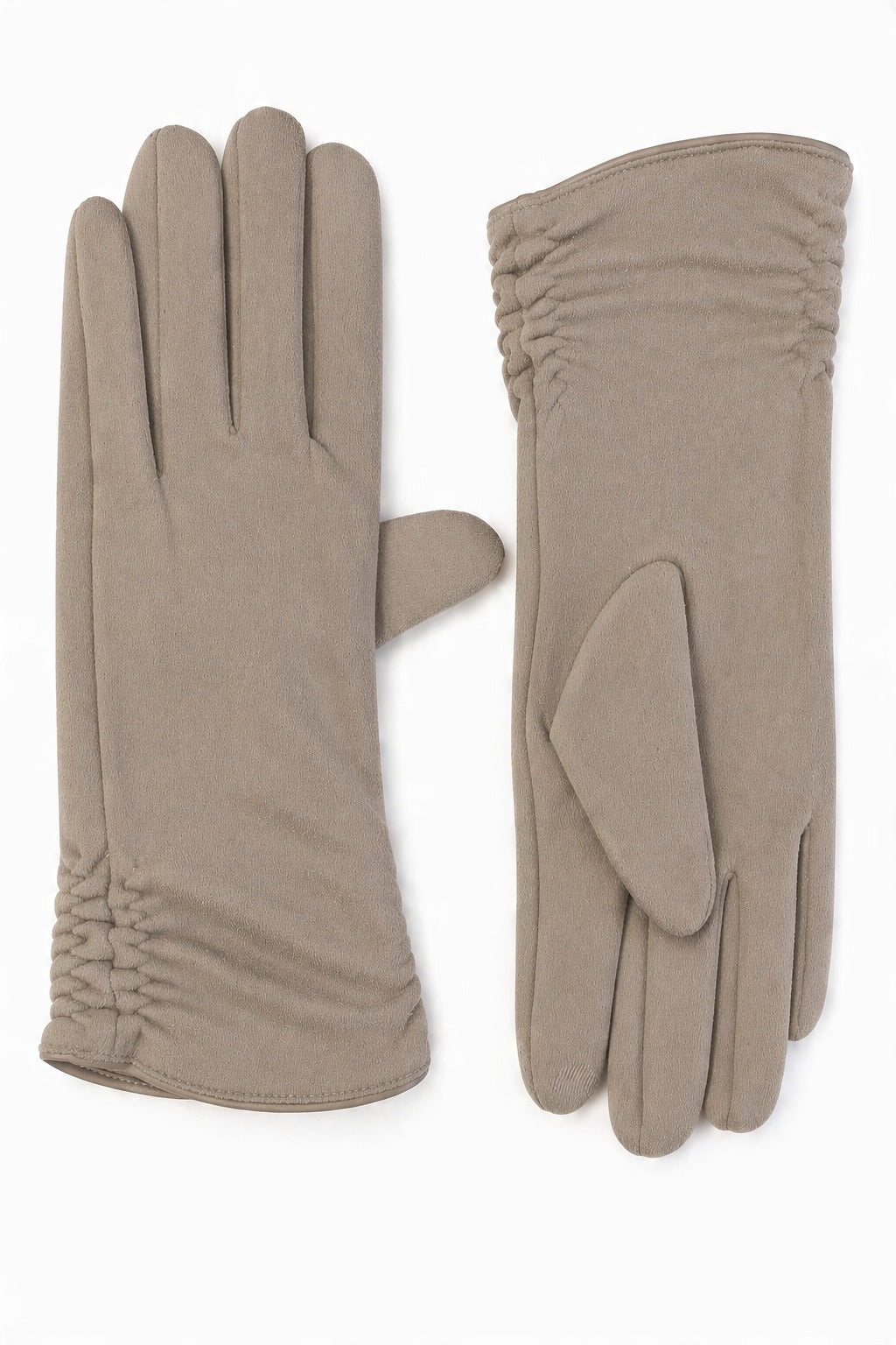 JA238 Taupe Ruched Gloves