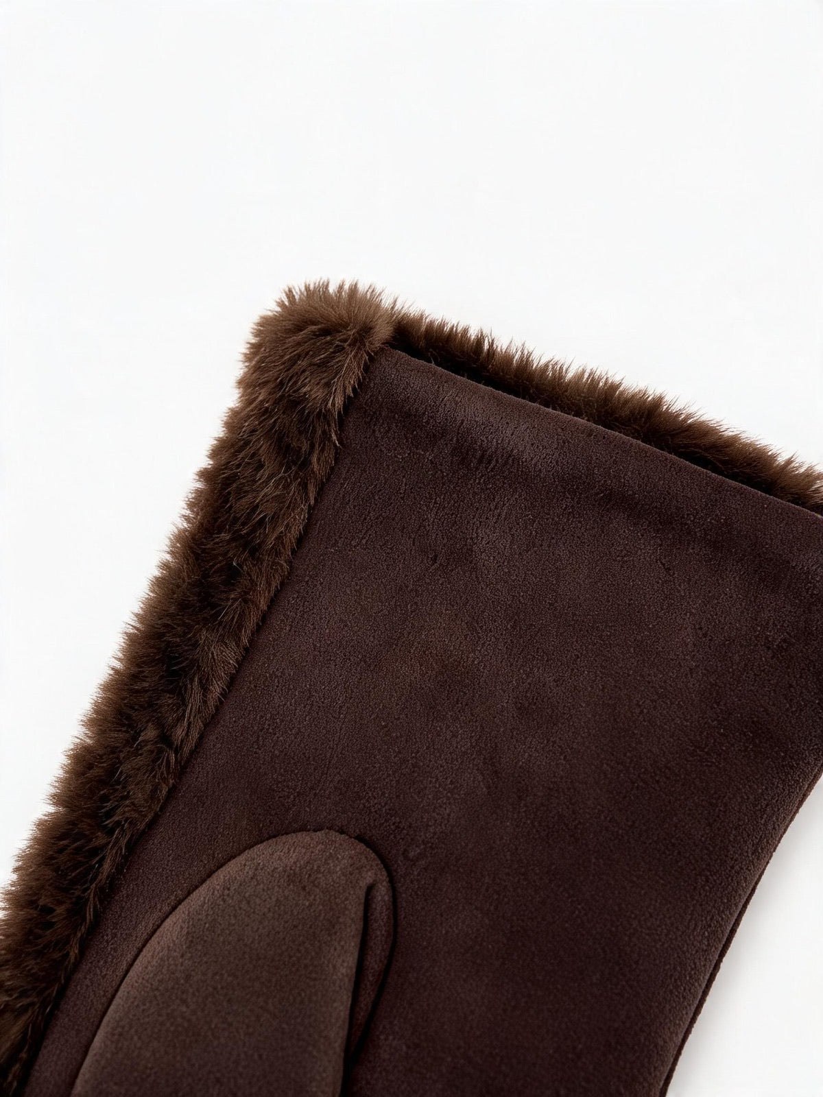 JA227 Brown Plush Fur Gloves