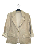 VM46 Beige Velvet Blazer
