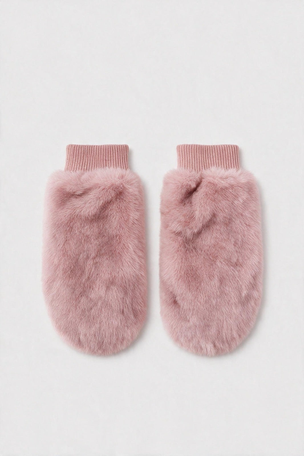 JA370 Pink Fluffy Fur Mittens