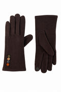 JA348 Brown Button Trim Gloves