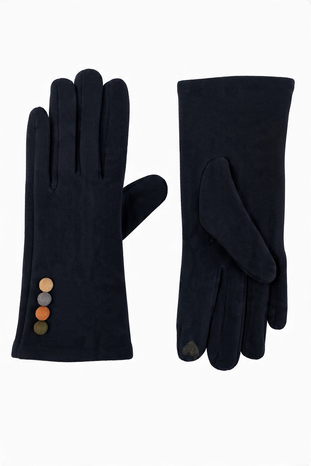 JA345 Black Button Trim Gloves