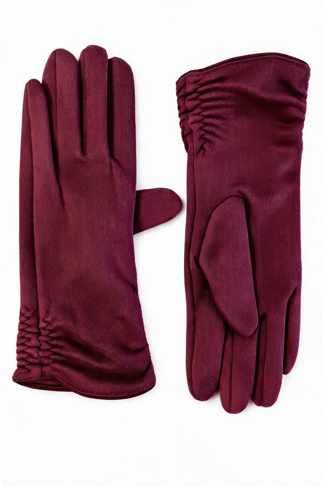JA240 Wine Ruched Gloves