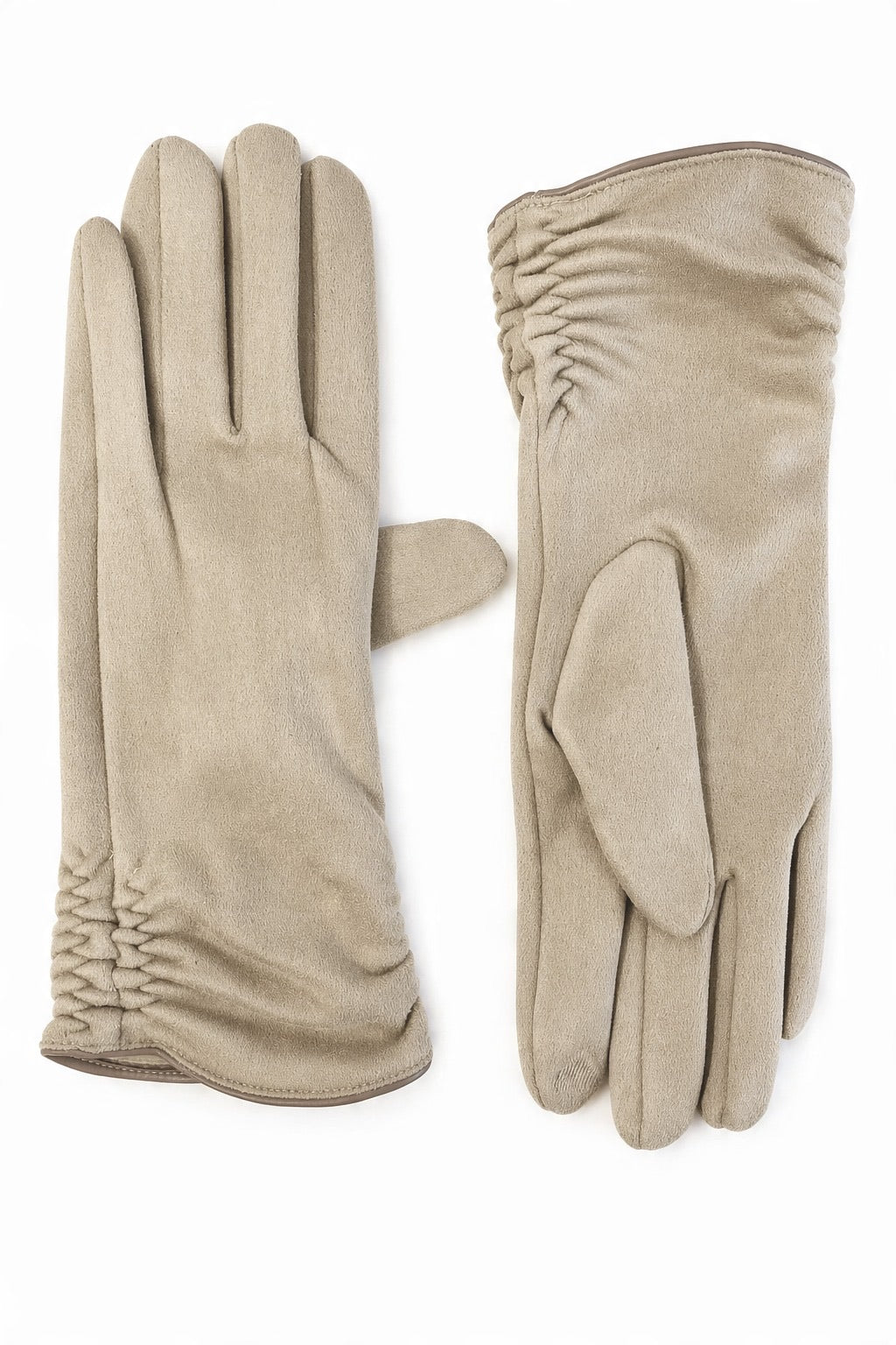 JA237 Beige Ruched Gloves