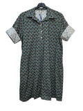 VC24002DLNAV Cotton Geometric Shirt Dress Navy