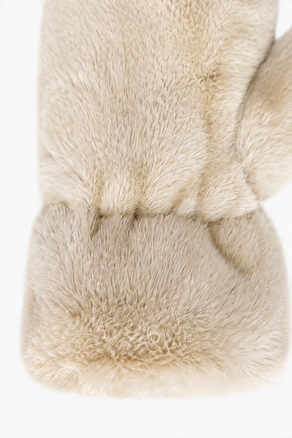 JA312 Beige Faux Mink Mittens