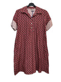 VC24002DLPLU Cotton Geometric Shirt Dress Plum