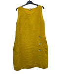 VC1302LOCH Linen Strap Dress Ochre