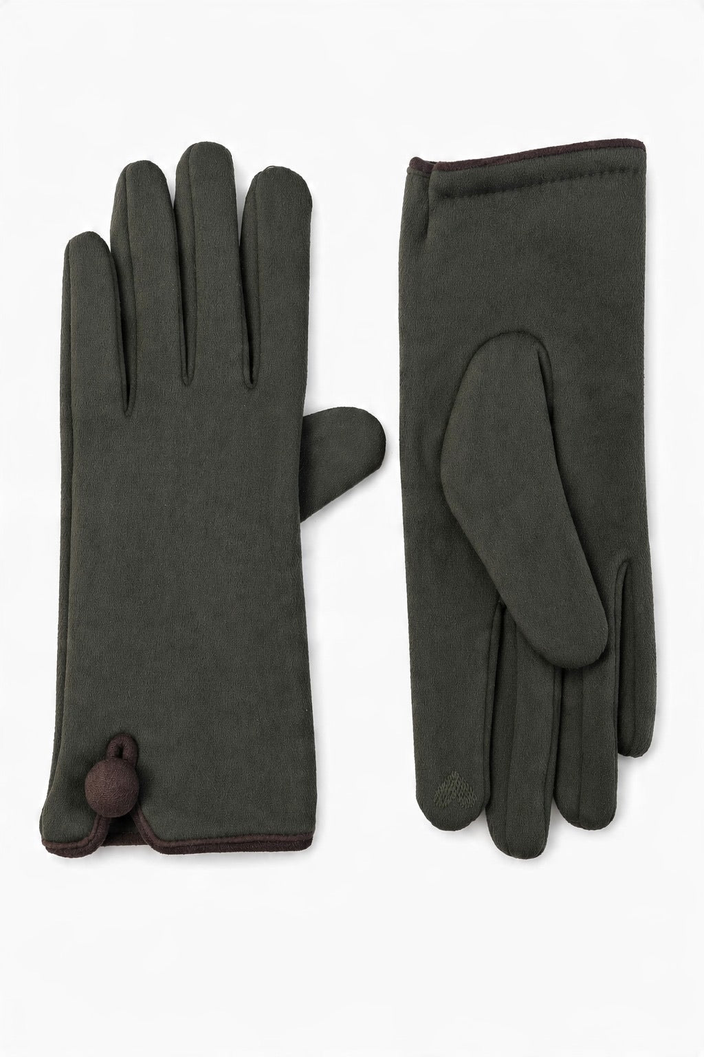 JA211 Olive Button Cuff Gloves