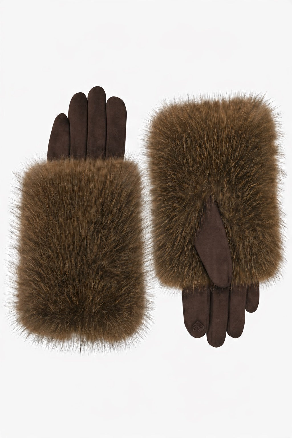 JA188 Brown Oversized Fur Gloves