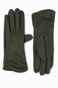 JA241 Olive Ruched Gloves
