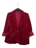 VM51 Wine Red Velvet Blazer