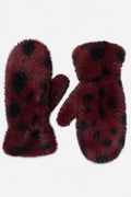 JA262 Wine Spotted Fur Mittens