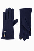 JA351 Navy Button Trim Gloves