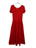VC842131RED Two-Tone Midi Dress Red