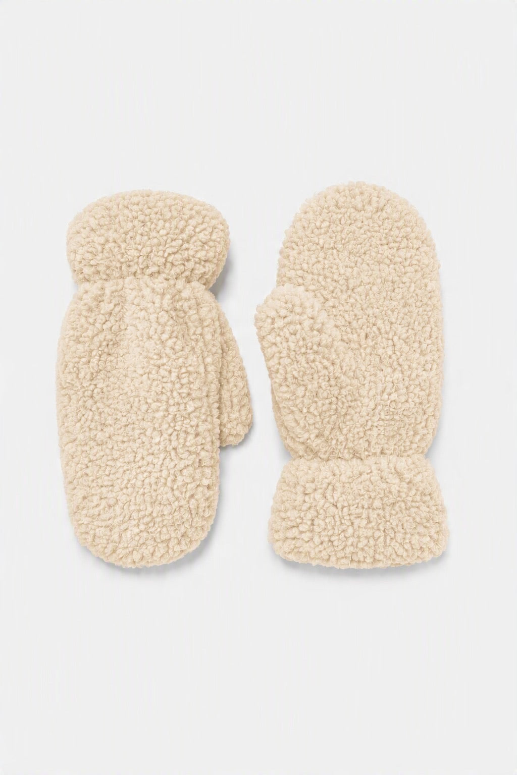 JA199 Cream Teddy Mittens
