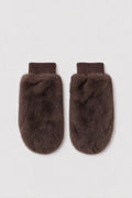 JA366 Brown Fluffy Fur Mittens