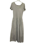VC842131BEI Two-Tone Midi Dress Beige