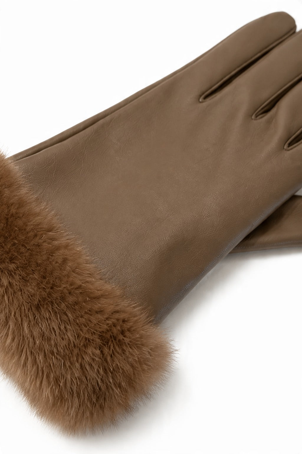 JA280 Taupe Faux Leather Gloves