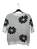 VM68 White Floral Print Sleeveless Sweater