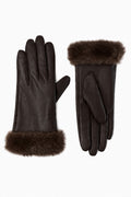 JA281 Brown Faux Leather Gloves