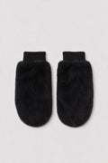 JA365 Black Fluffy Fur Mittens