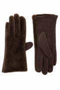 JA227 Brown Plush Fur Gloves