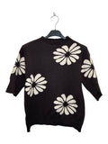 VM67 Chocolate Floral Print Sleeveless Sweater