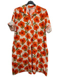 VC24002CORA Cotton Poppy Floral Shirt Dress Orange