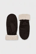 JA194 Brown Sherpa Suede Mittens