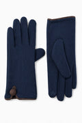 JA212 Navy Button Cuff Gloves