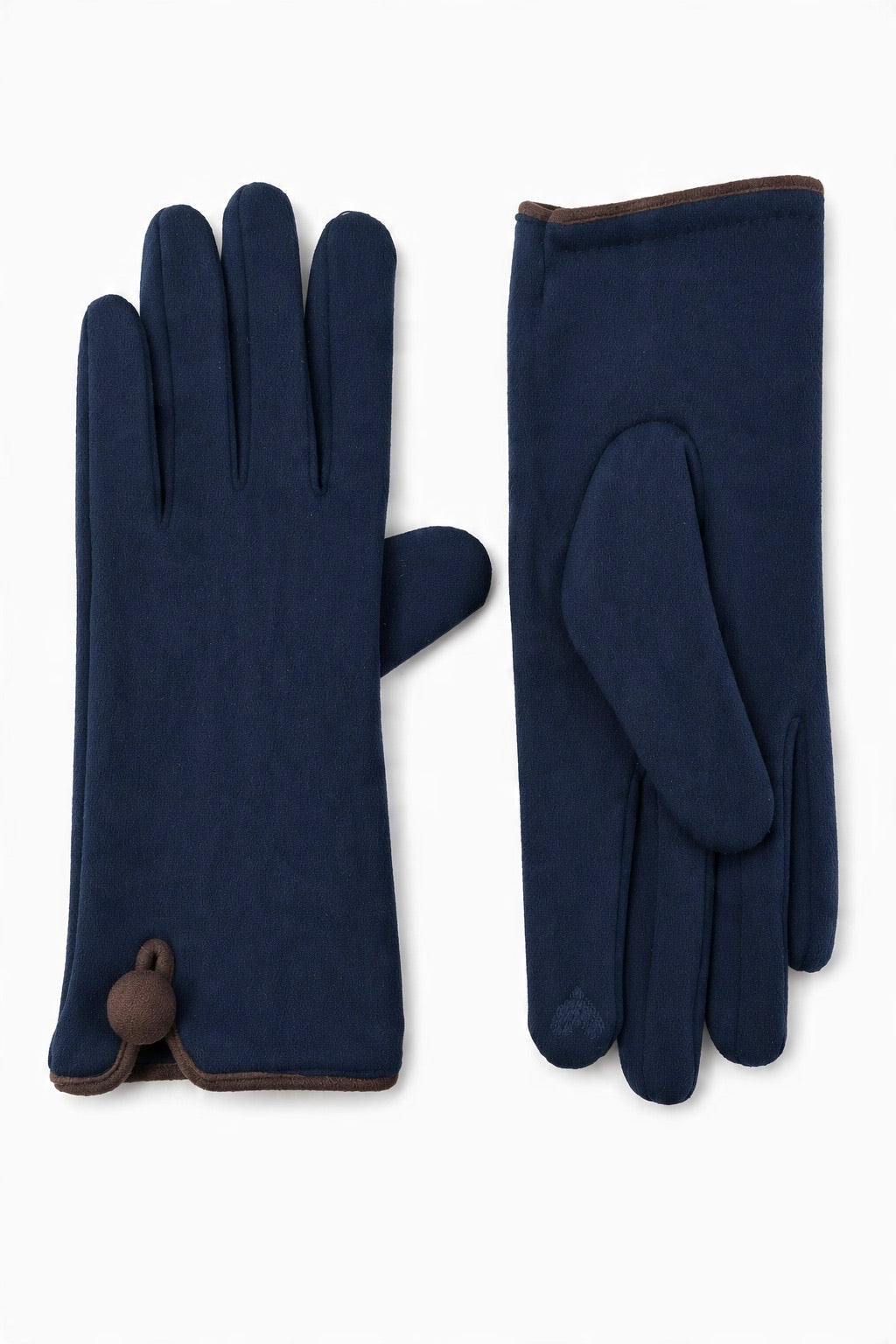 JA212 Navy Button Cuff Gloves