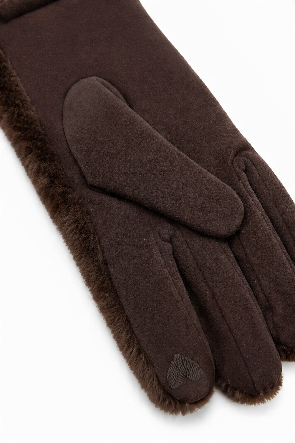 JA227 Brown Plush Fur Gloves