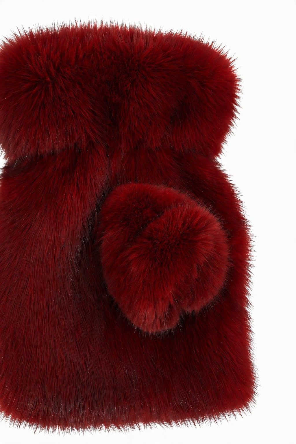 JA217 Wine Fingerless Fur Gloves