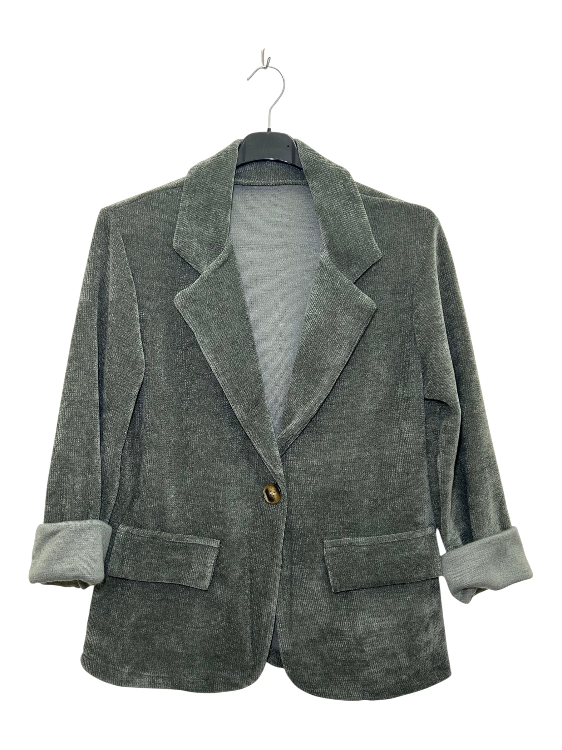 VM53 Khaki Velvet Blazer