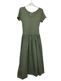 VC842131KHA Two-Tone Midi Dress Khaki