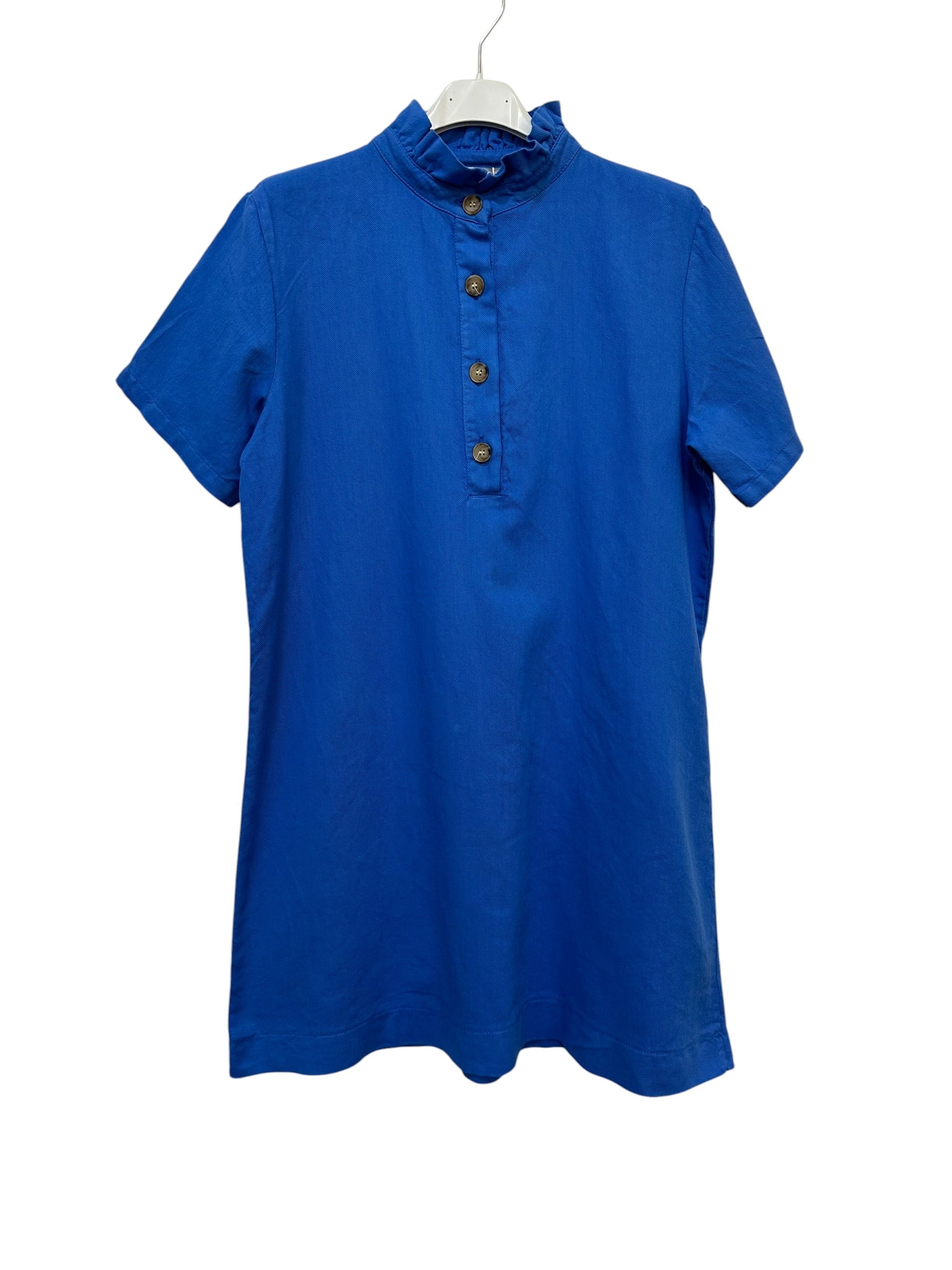 VC68231ROY Cotton Victorian-Collar Tunic Dress Royal Blue