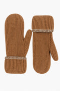 JA247 Camel Ribbed Knit Mittens