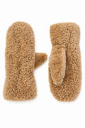 JA320 Camel Curly Teddy Mittens