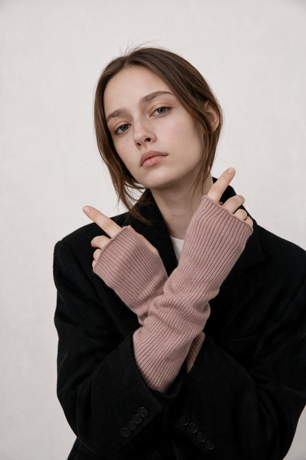 JA355 Pink Thumbhole Arm Warmers
