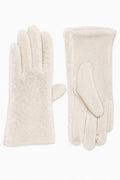 JA225 Beige Plush Fur Gloves