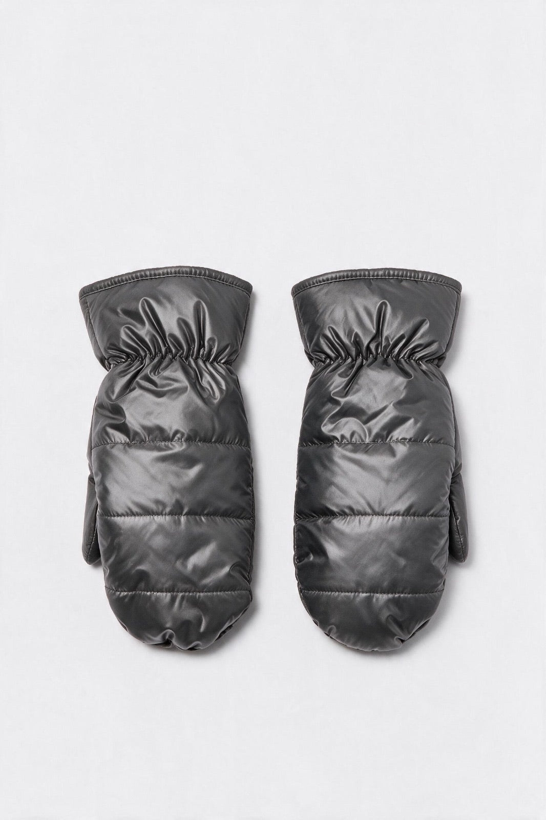 JA330 Gunmetal Metallic Puffer Mittens