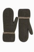 JA251 Olive Ribbed Knit Mittens