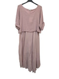 VC2PCSDUS Cotton Two-Piece Midi Dress Set Dusty Rose