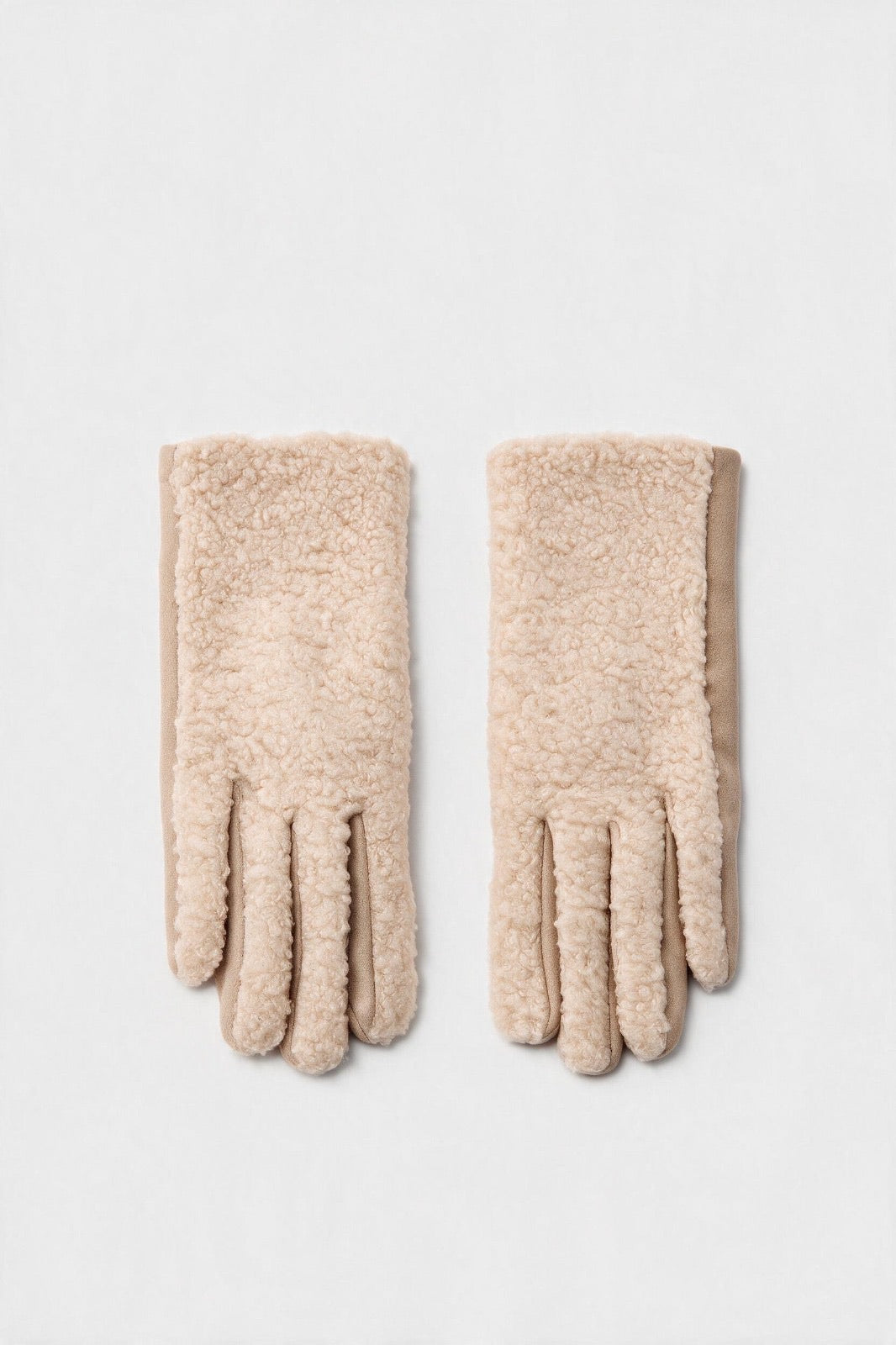 JA335 Beige Teddy Gloves