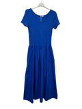 VC842131ROY Two-Tone Midi Dress Royal Blue