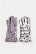 JA377 Silver Metallic Puffer Gloves