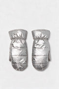JA332 Silver Metallic Puffer Mittens