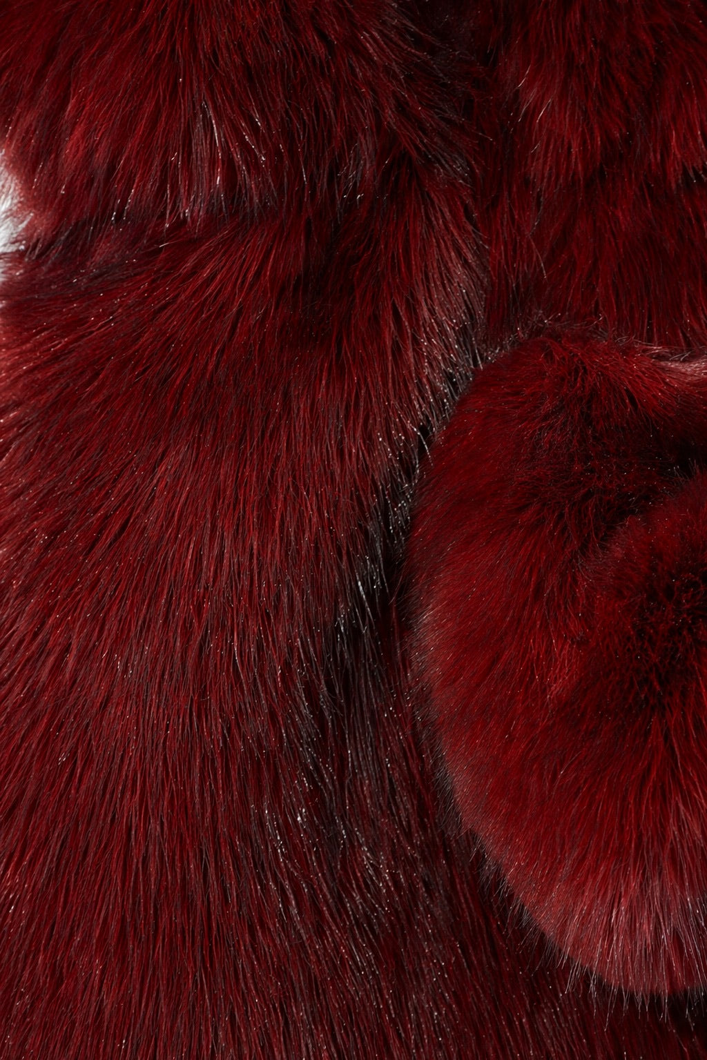 JA217 Wine Fingerless Fur Gloves