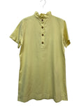VC68231YEL Cotton Victorian-Collar Tunic Dress Yellow
